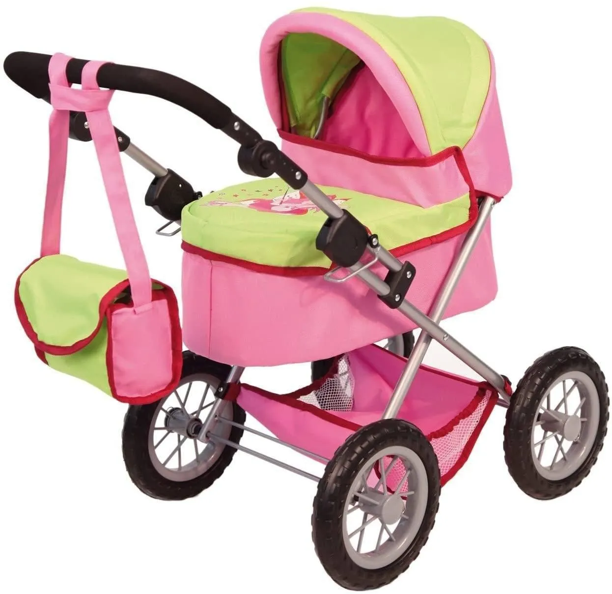 Bayer Design Doll Pram (Pink/ Green)