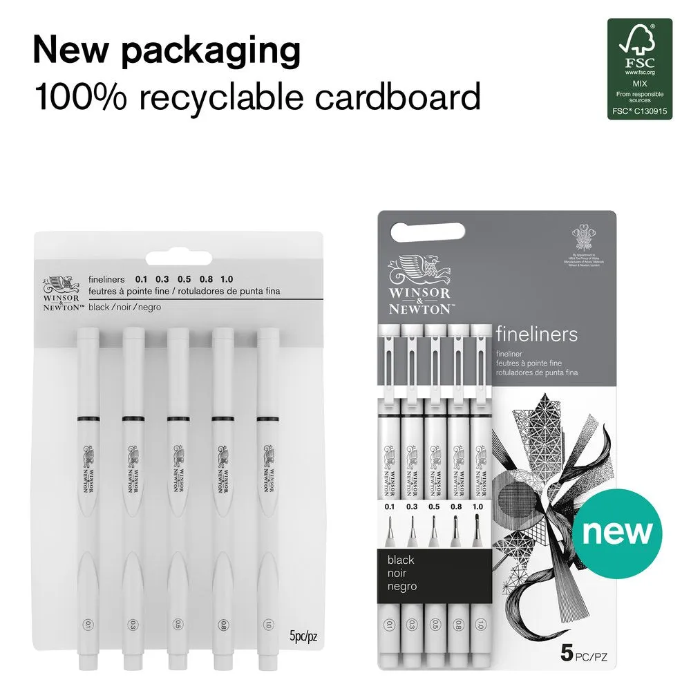 Black Fineliner Assorted Set x5