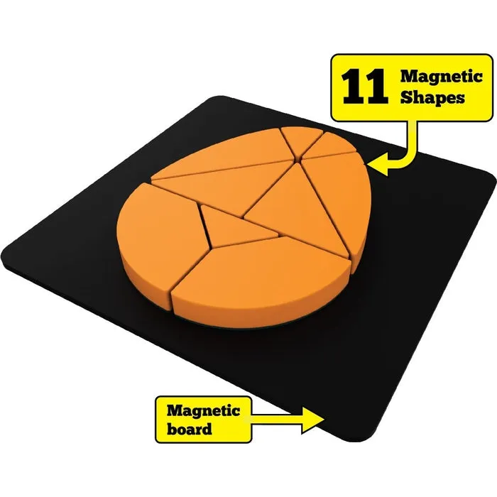 Brain Booster Type 3 (junior) - 56 puzzles designed to boost intelligence - with Magnetic Shapes, Magnetic Board, Puzzle Book and Solution Book