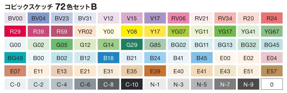 Copic Sketch Colors Sets B