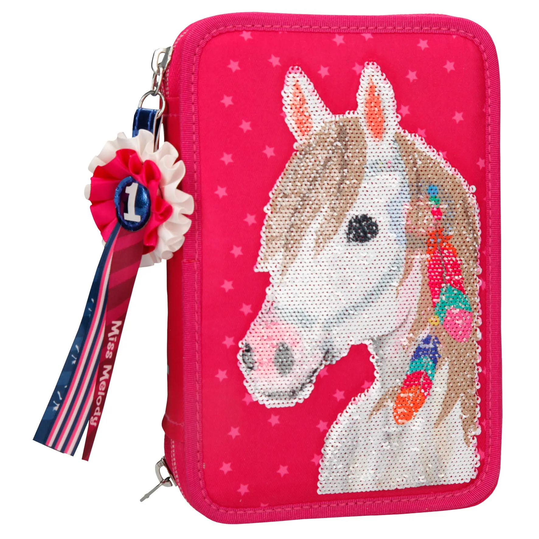 Depesche Miss Melody Filled Triple Pencil Case Red