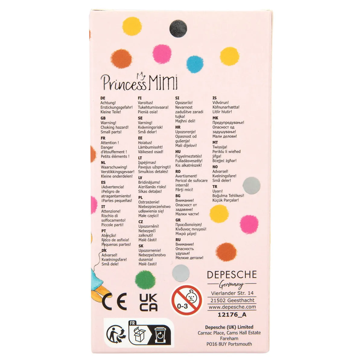 Depesche Princess Mimi Tricoloured Wax Crayon Set (1pc)