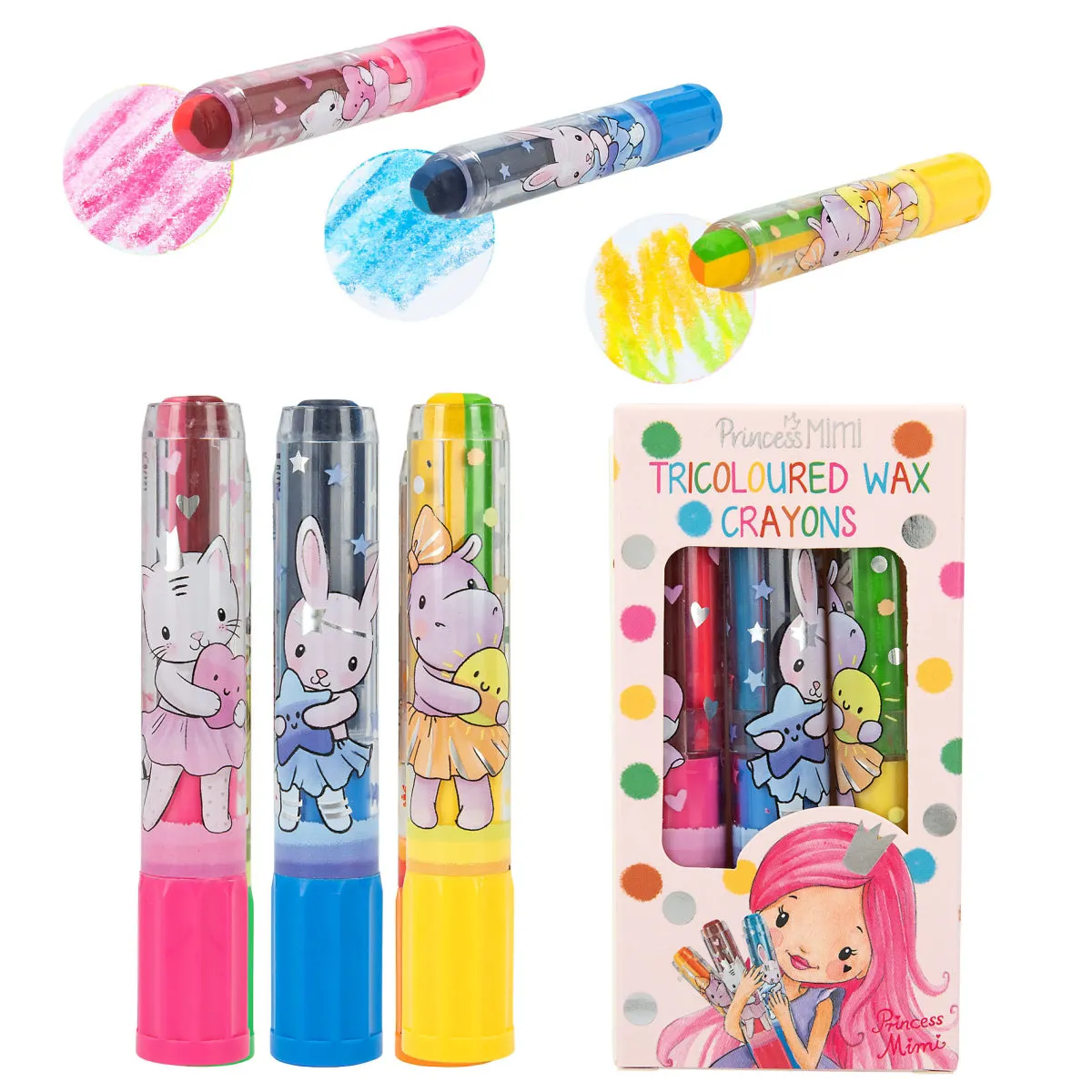 Depesche Princess Mimi Tricoloured Wax Crayon Set (1pc)