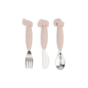 Done by Deer Easy-Grip Cutlery Set - Powder - Deer Friends