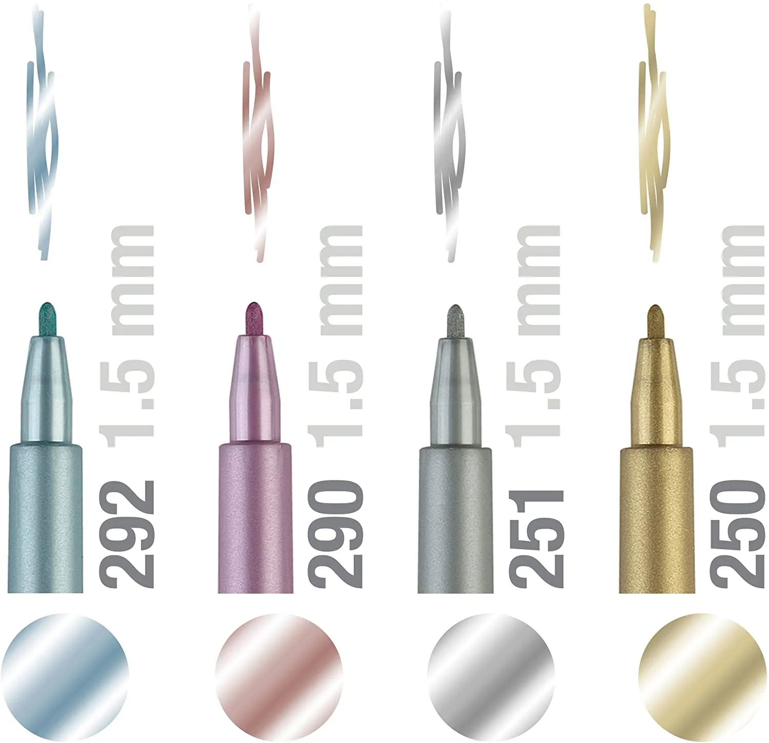 FABER-CASTELL India ink Pitt  Artist Pen Metallic 4x