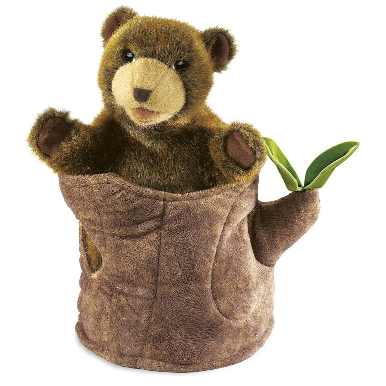 Folkmanis Bear in Tree Stump Hand Puppet