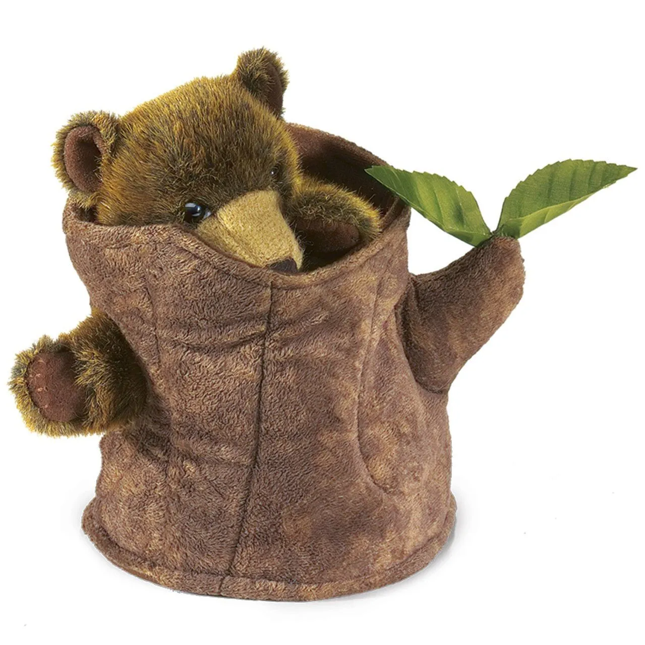 Folkmanis Bear in Tree Stump Hand Puppet