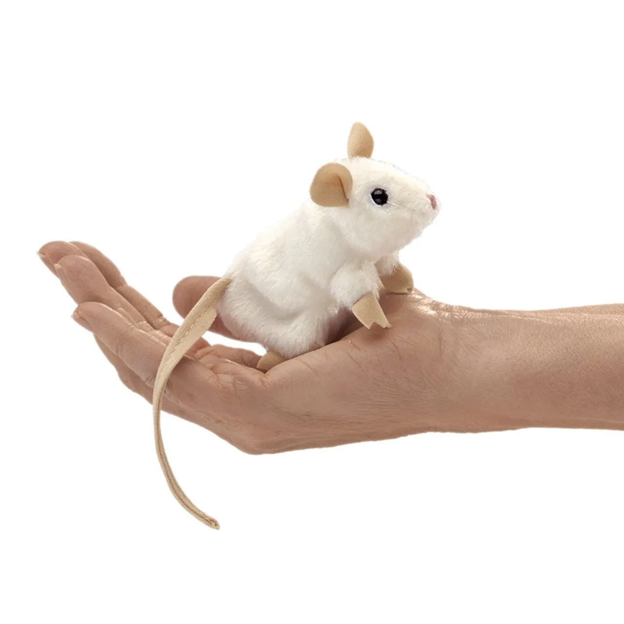 Folkmanis Mini White Mouse Finger Puppet