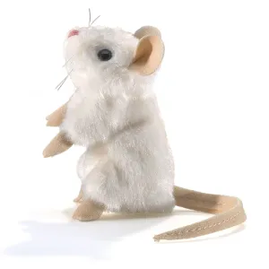 Folkmanis Mini White Mouse Finger Puppet