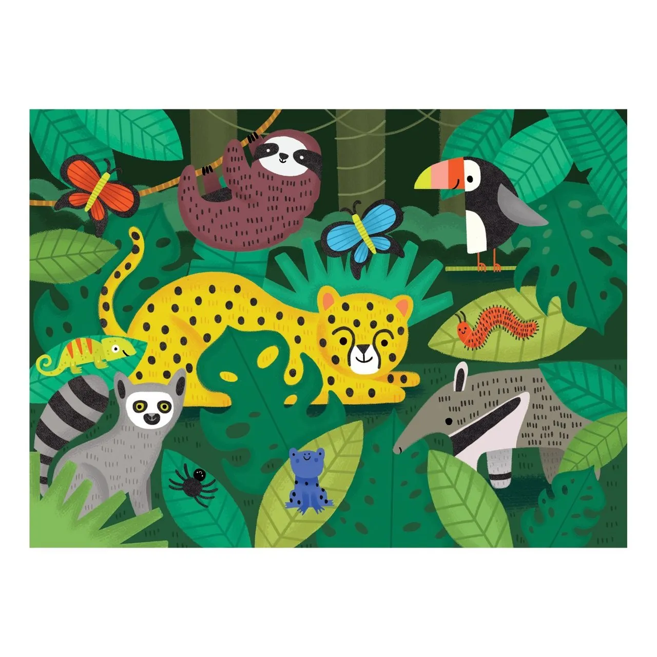 Fuzzy Puzzle 42 Pieces - Rainforest