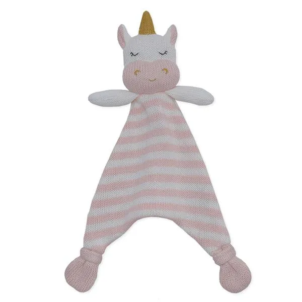 Kenzie Unicorn Cotton Knit Baby Soother Security Blanket