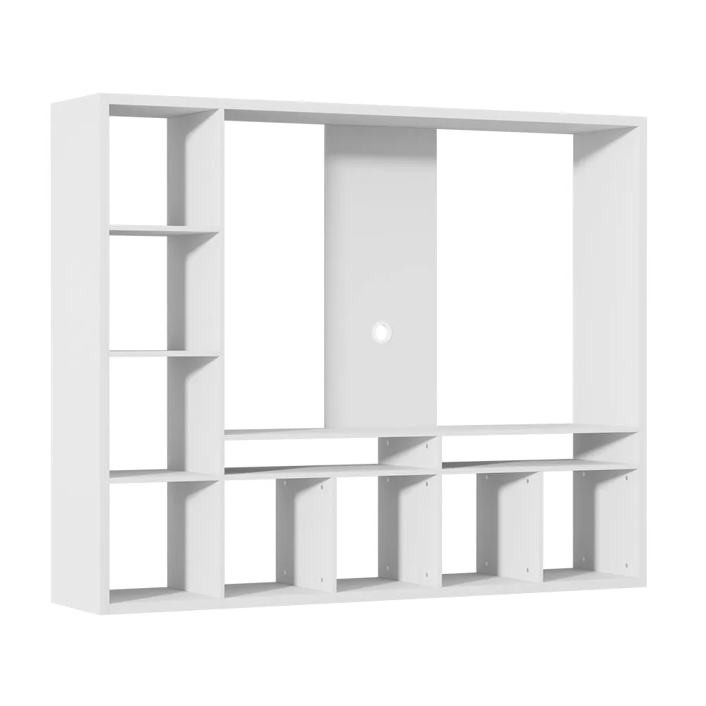 Large White TV Stand with 11 Compartments, Artiss