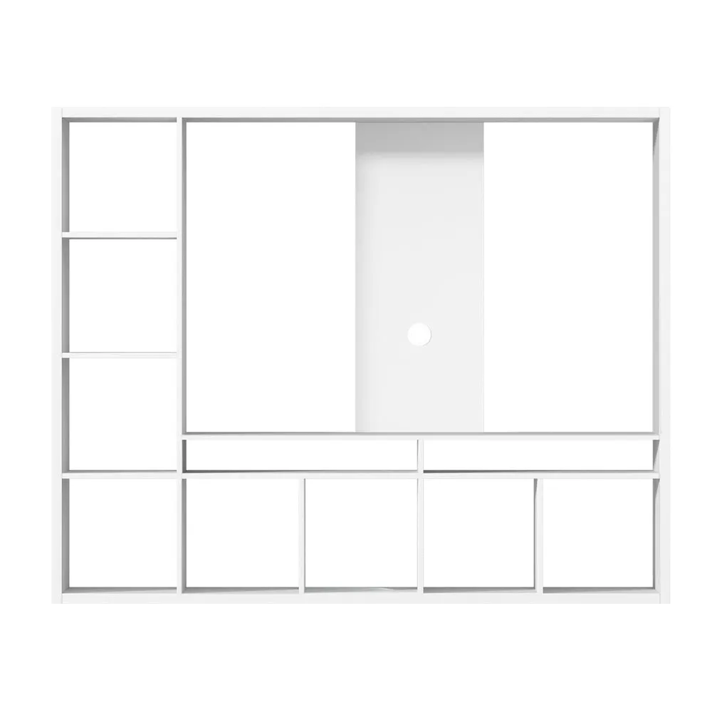 Large White TV Stand with 11 Compartments, Artiss