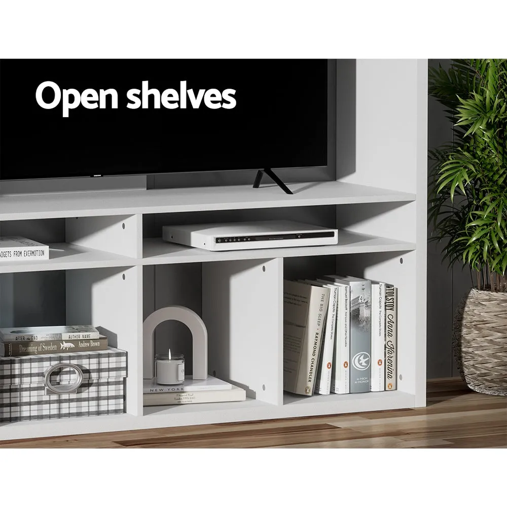 Large White TV Stand with 11 Compartments, Artiss
