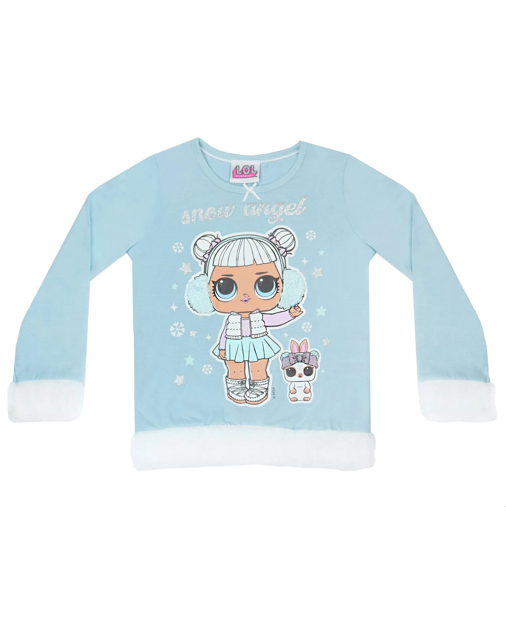LOL Surprise Dolls Snow Angel Fur Trimmed Girl's Long Pyjamas
