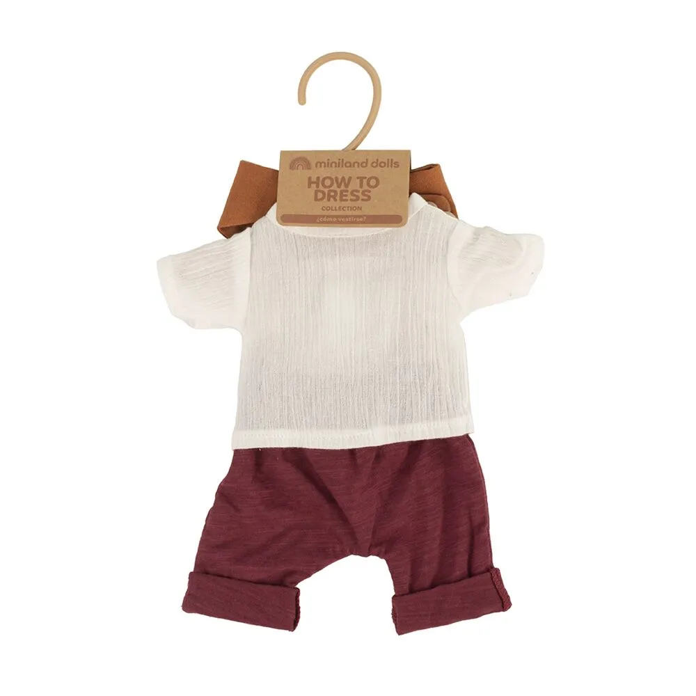 Miniland Clothing Sand Pants and Top with Scarf (32 cm Doll)