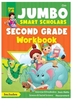 Om Books International Jumbo Smart Scholars- Grade 2 Workbook Activity Book