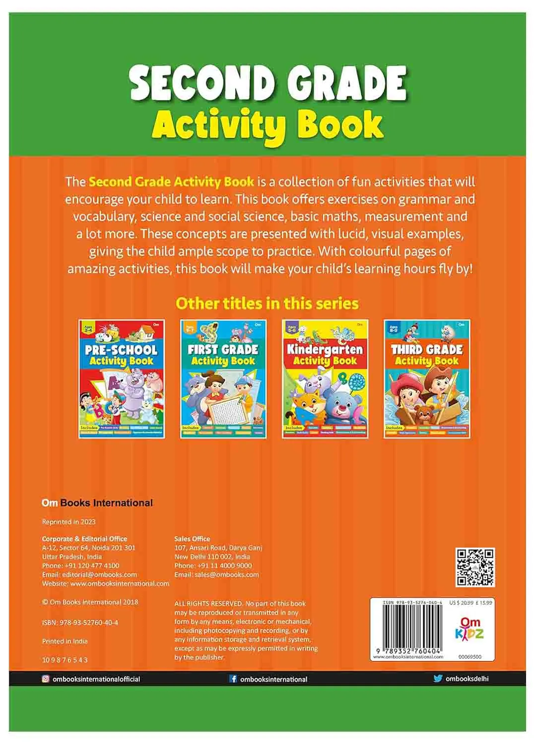Om Books International Jumbo Smart Scholars- Grade 2 Workbook Activity Book
