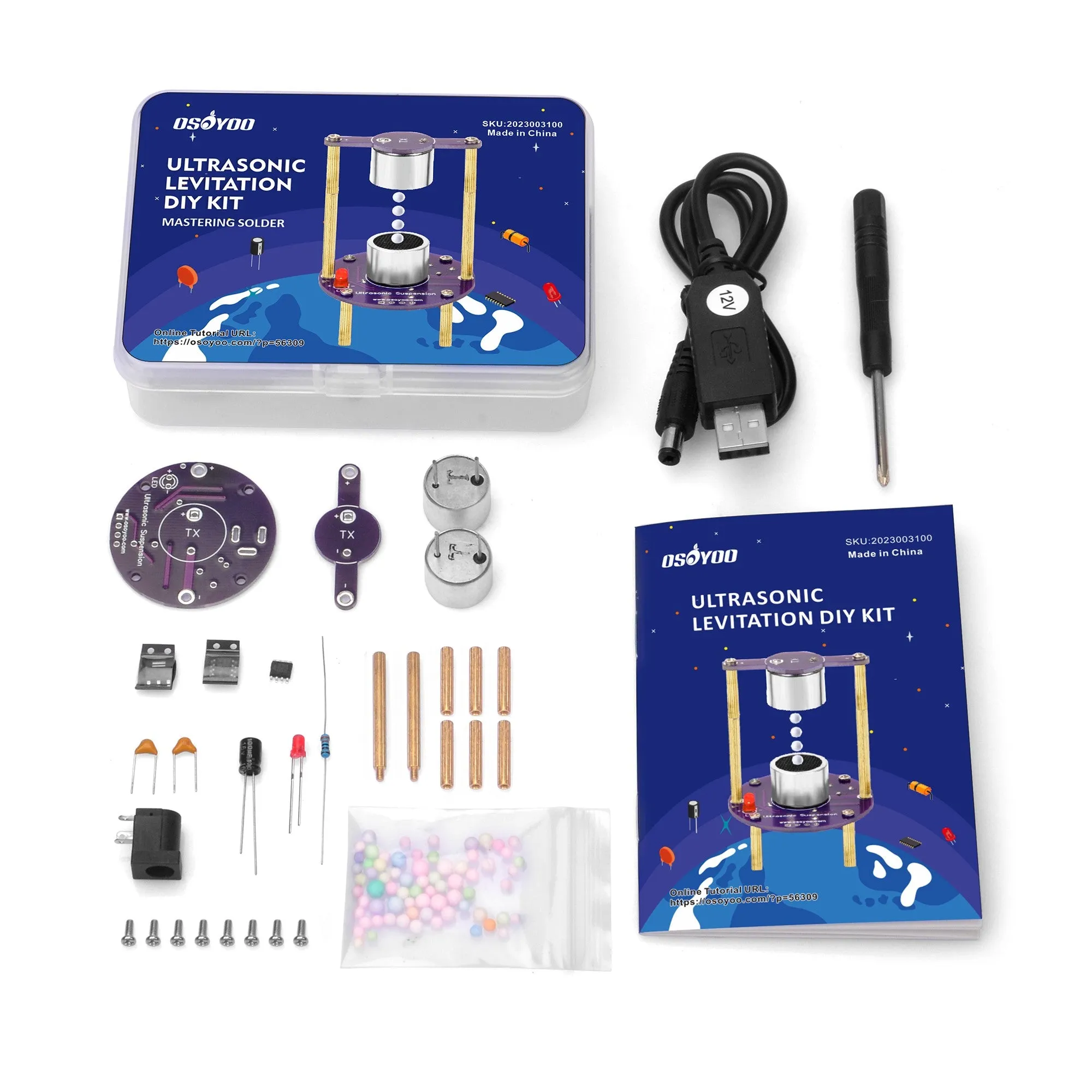 OSOYOO Ultrasonic Levitation Kit, Learn to Solder, Master STEM Skills,and Explore Electronics