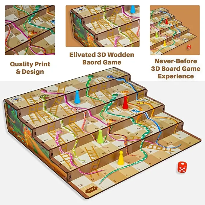 Return Gifts (Pack of 3,5,12) 3D Snakes and Ladders Board Game