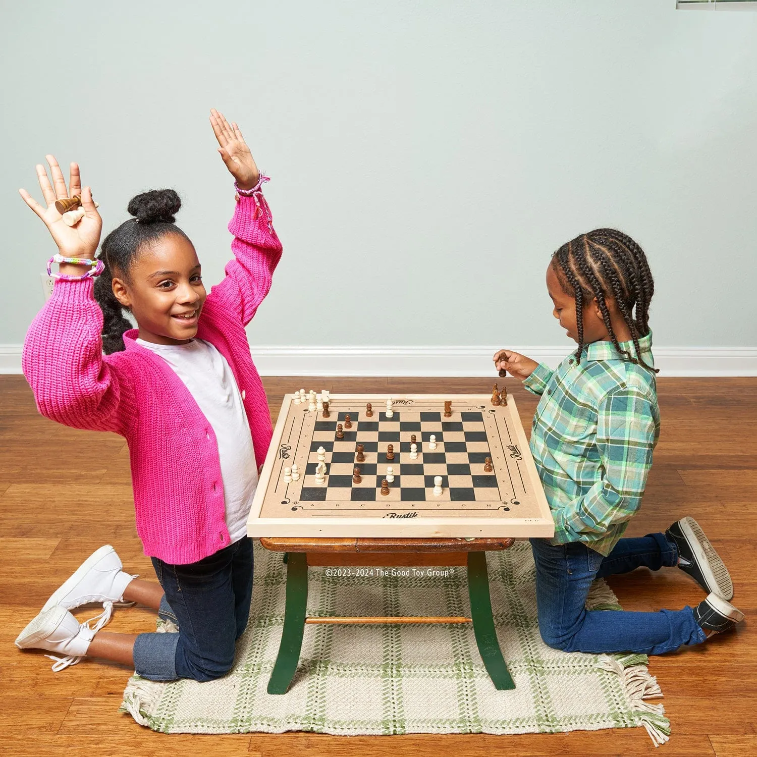 Rustik Crazy 4 Slingpuck 3-in-1 Game Board (with Chess & Checkers)