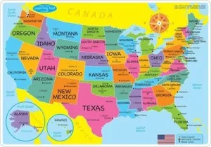 United States Basic Map Placemat