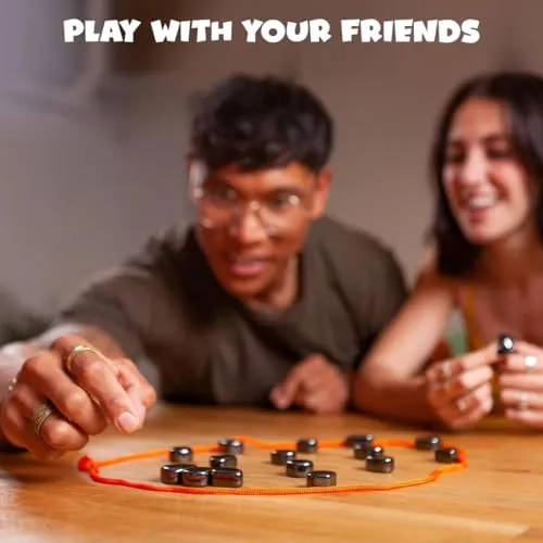 Wembley Fun Table Top Magna Duel Rock Board Game for Kids & Adults with 24 Rocks & Lanyard Engaging Family Friends Game