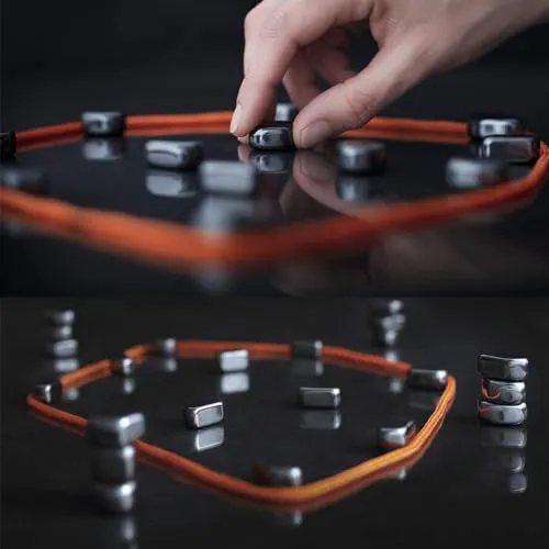 Wembley Fun Table Top Magna Duel Rock Board Game for Kids & Adults with 24 Rocks & Lanyard Engaging Family Friends Game
