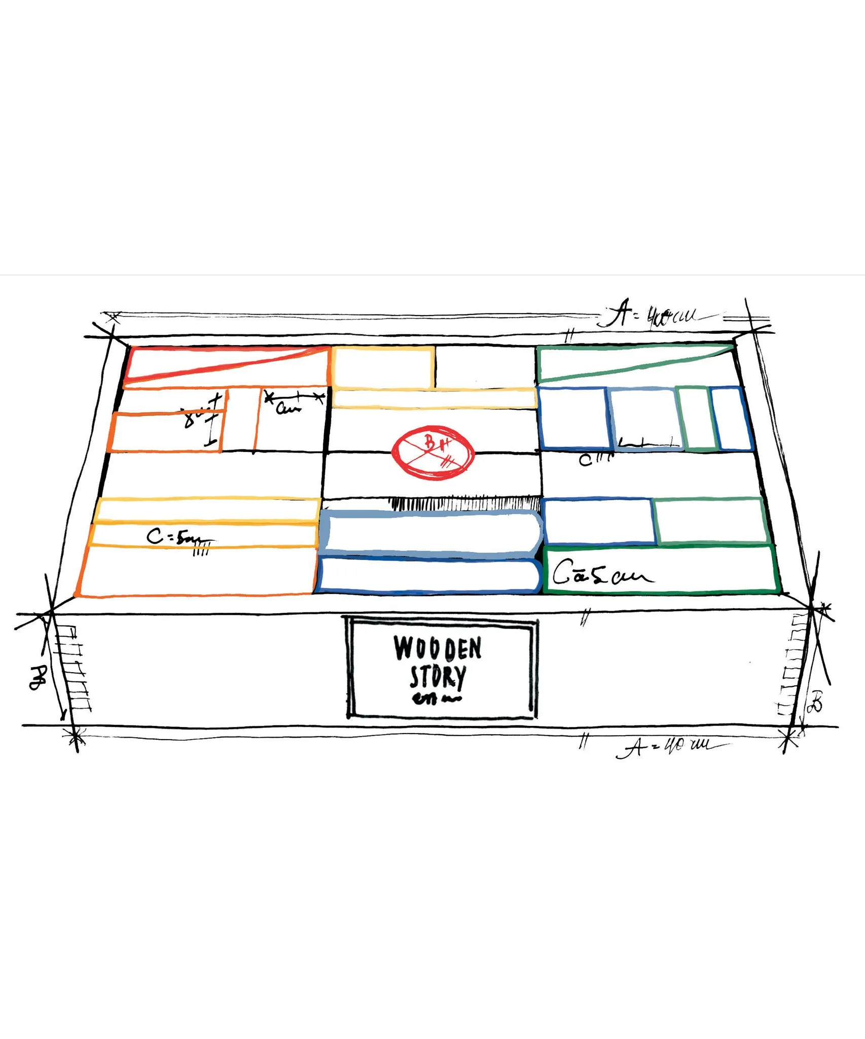 Wooden Story Rainbow XL Blocks - 63 Tray